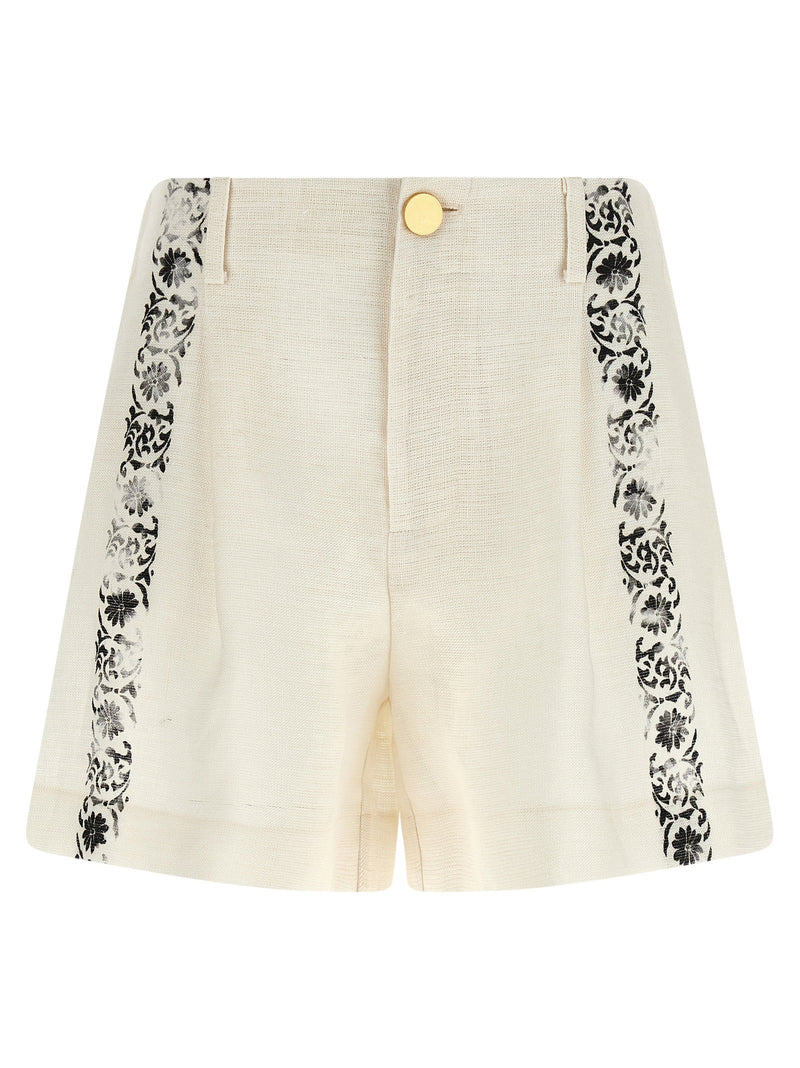 Alberta Ferretti Fortuny Linen Shorts | URBALENTI™ NYC