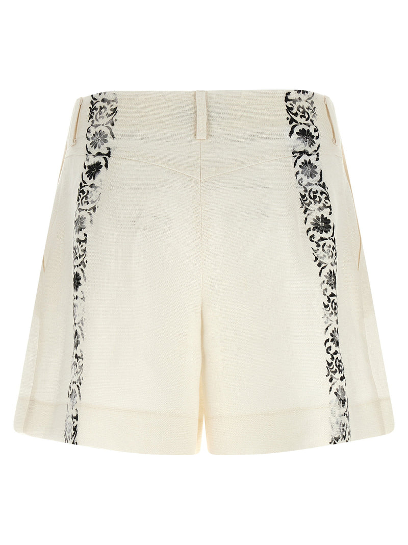 Alberta Ferretti Fortuny Linen Shorts | URBALENTI™ NYC