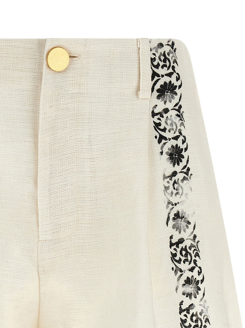 Alberta Ferretti Fortuny Linen Shorts | URBALENTI™ NYC