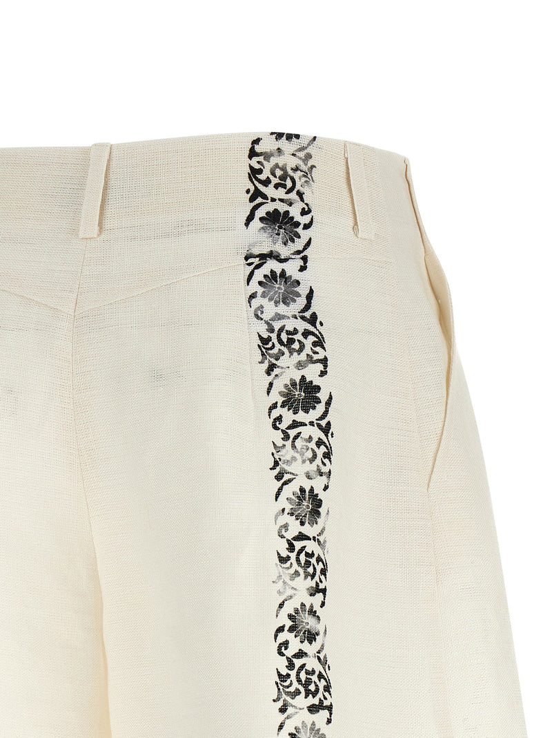 Alberta Ferretti Fortuny Linen Shorts | URBALENTI™ NYC