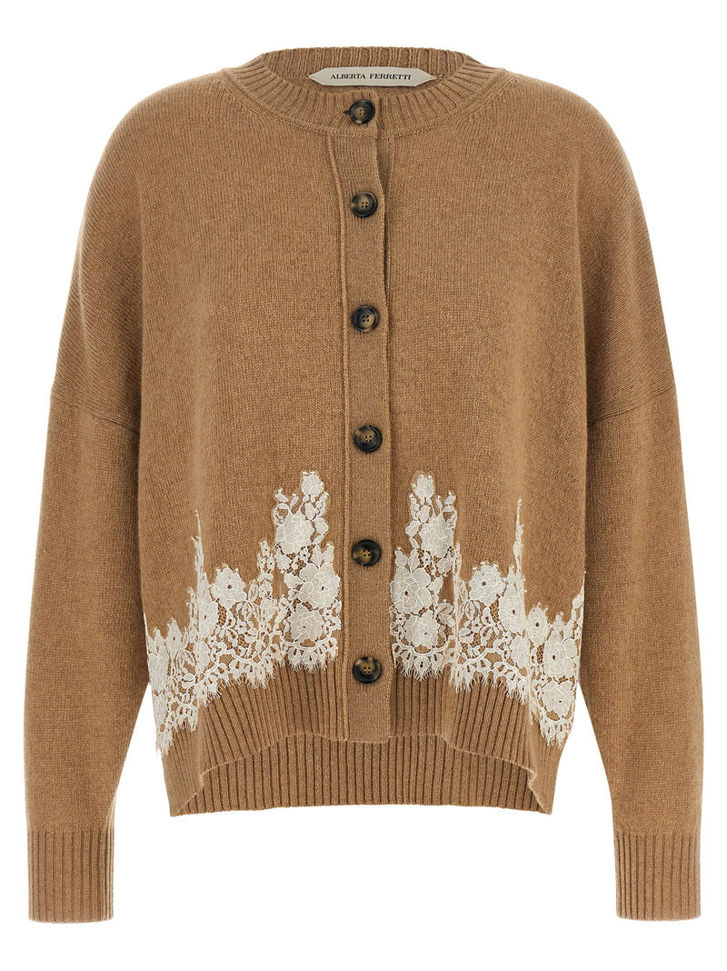 Alberta Ferretti Alberta Ferretti Lace Insert Cardigan