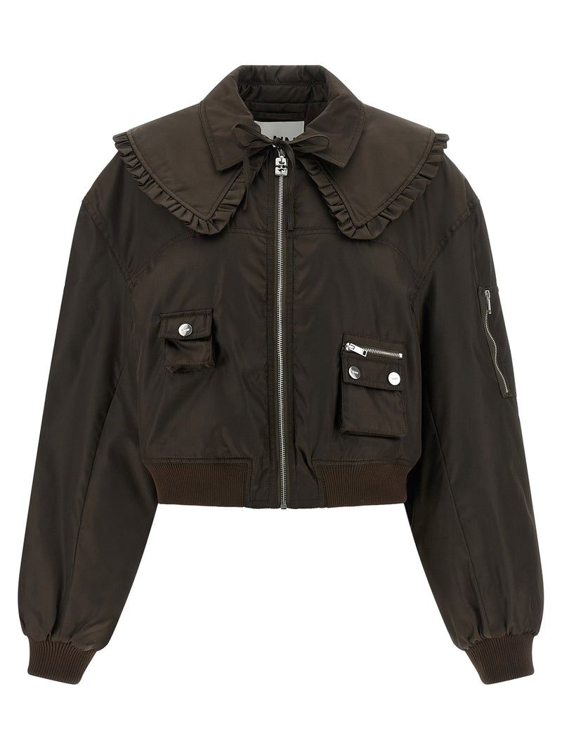 Ganni Ganni Duchesse Nylon Bomber Jacket
