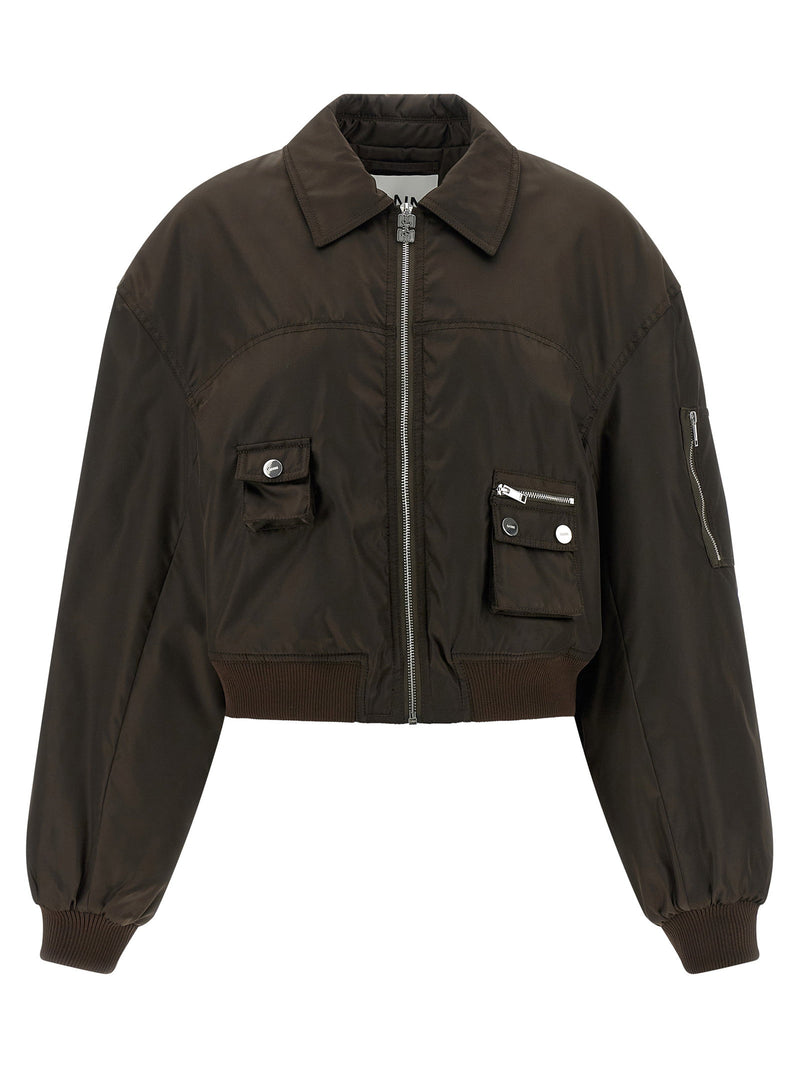 Ganni Ganni Duchesse Nylon Bomber Jacket