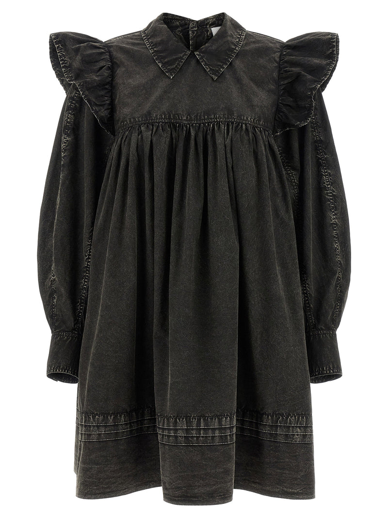 Ganni Ganni Black Washed Mini Shirt Dress
