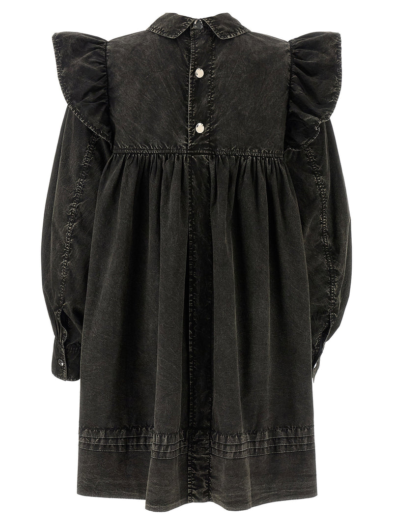 Ganni Ganni Black Washed Mini Shirt Dress