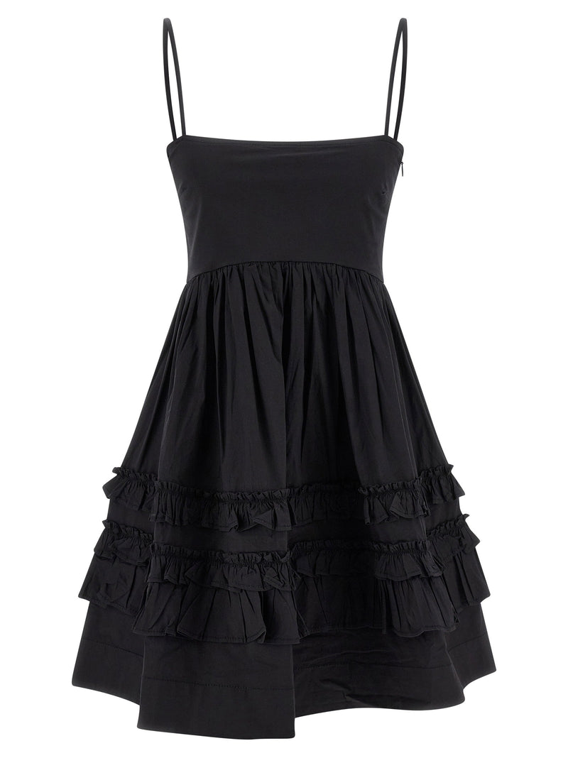Ganni Ganni Black Mini Frill Dress