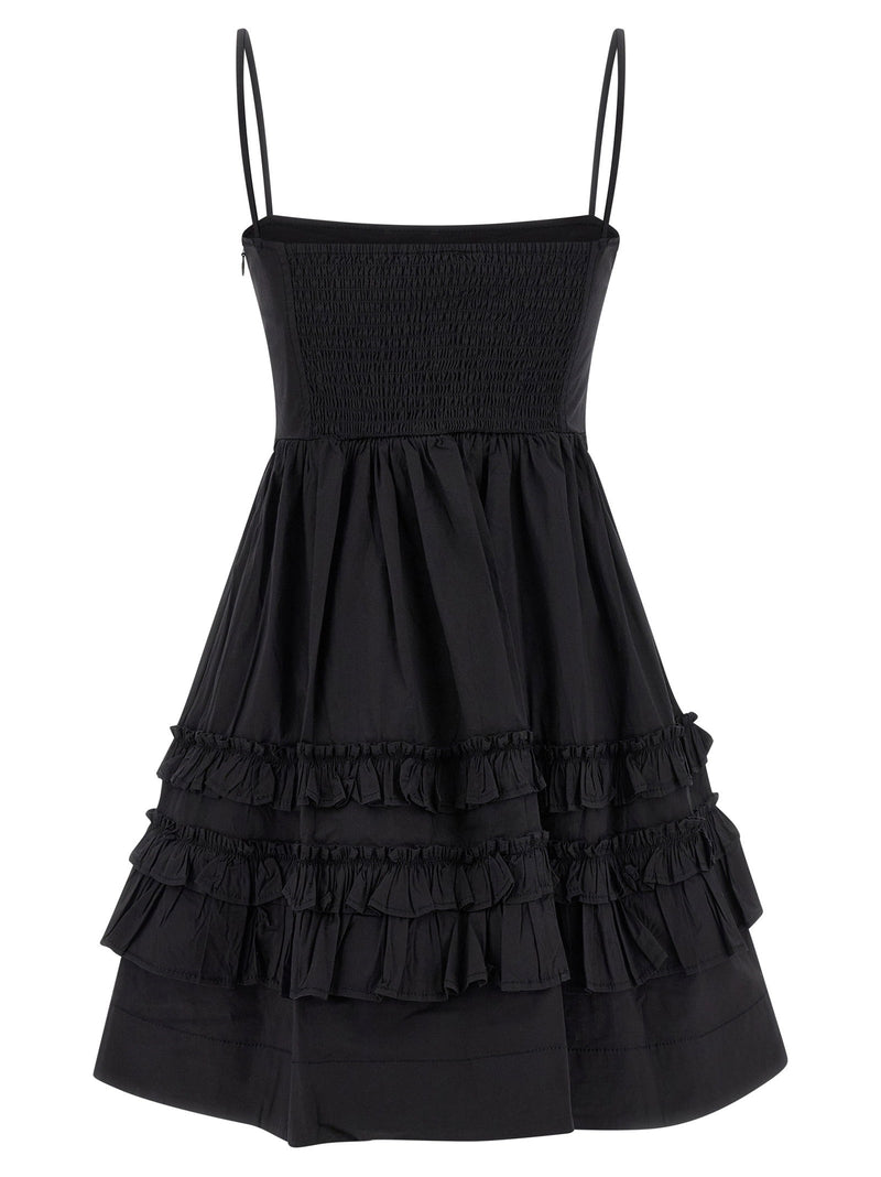 Ganni Ganni Black Mini Frill Dress
