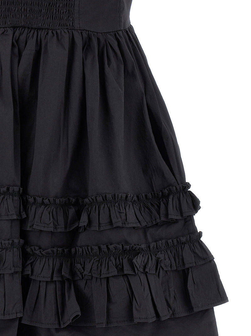 Ganni Ganni Black Mini Frill Dress