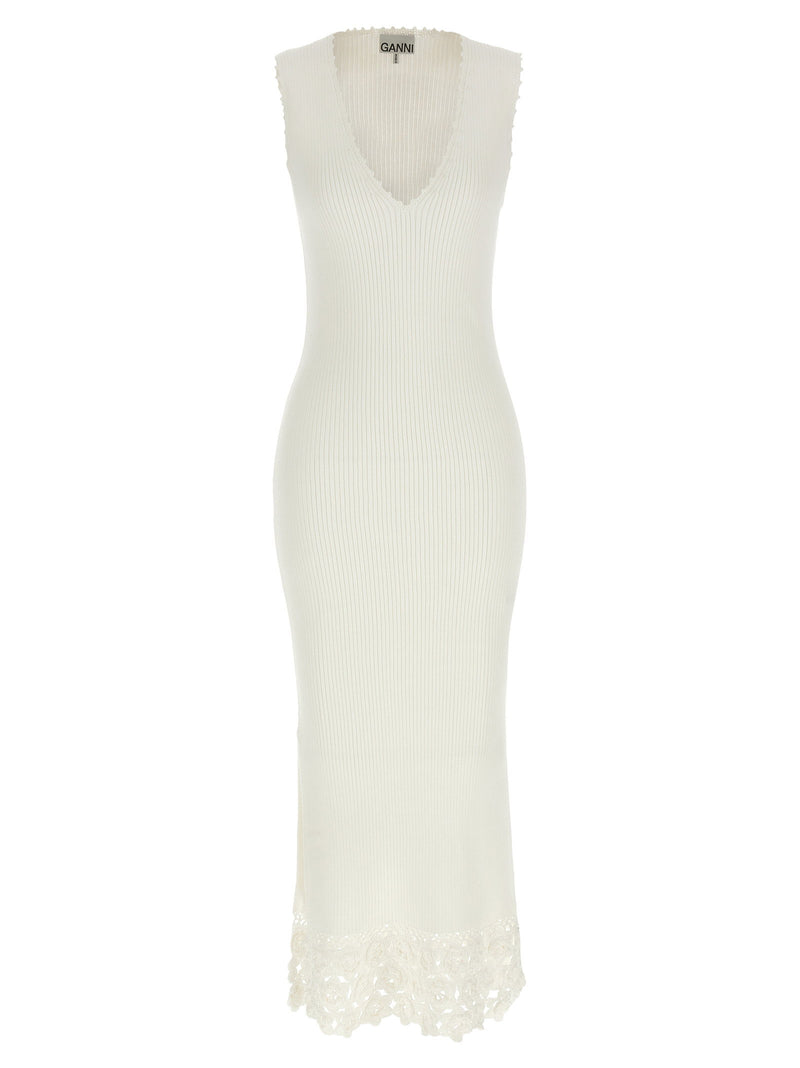 Ganni Ganni Cotton Crochet Dress