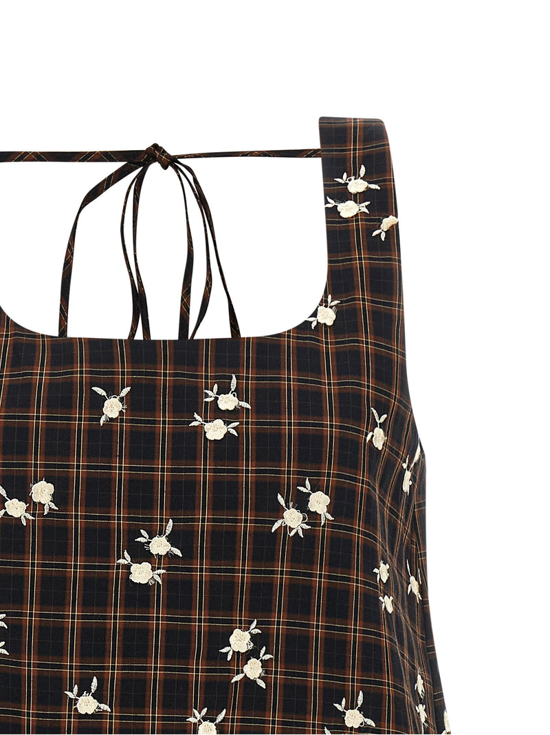 Ganni Ganni Check Flower Dress