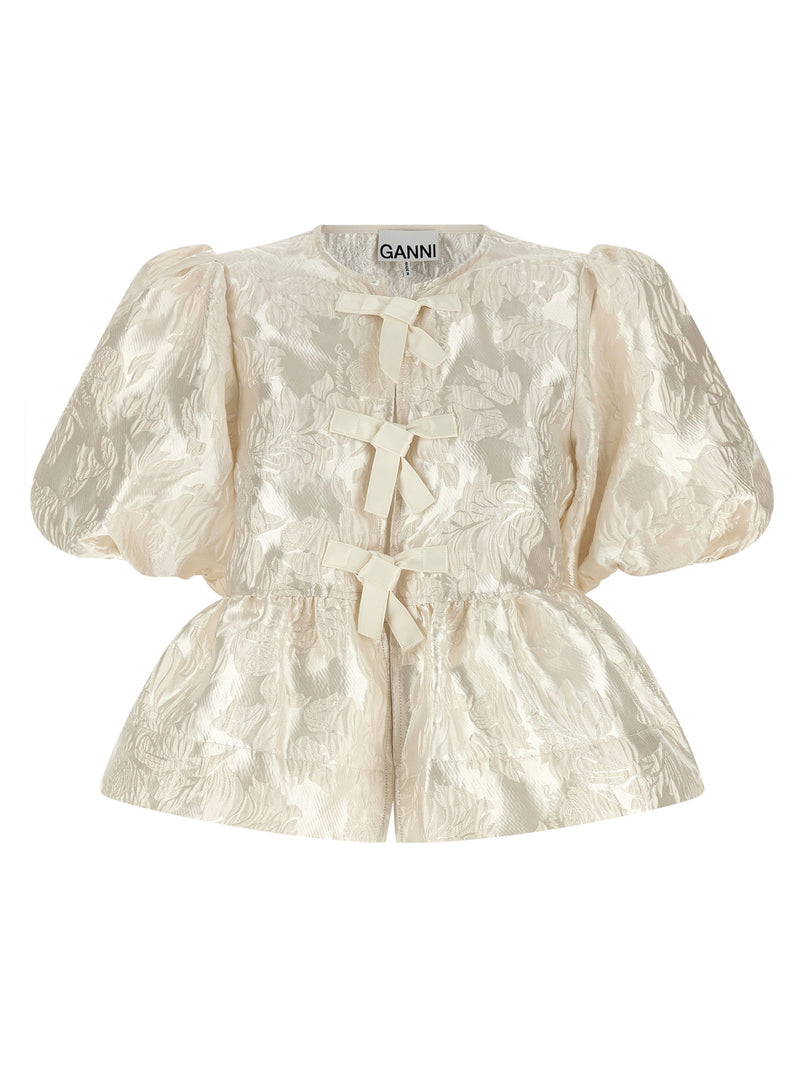 Ganni Ganni Satin Peplum Blouse