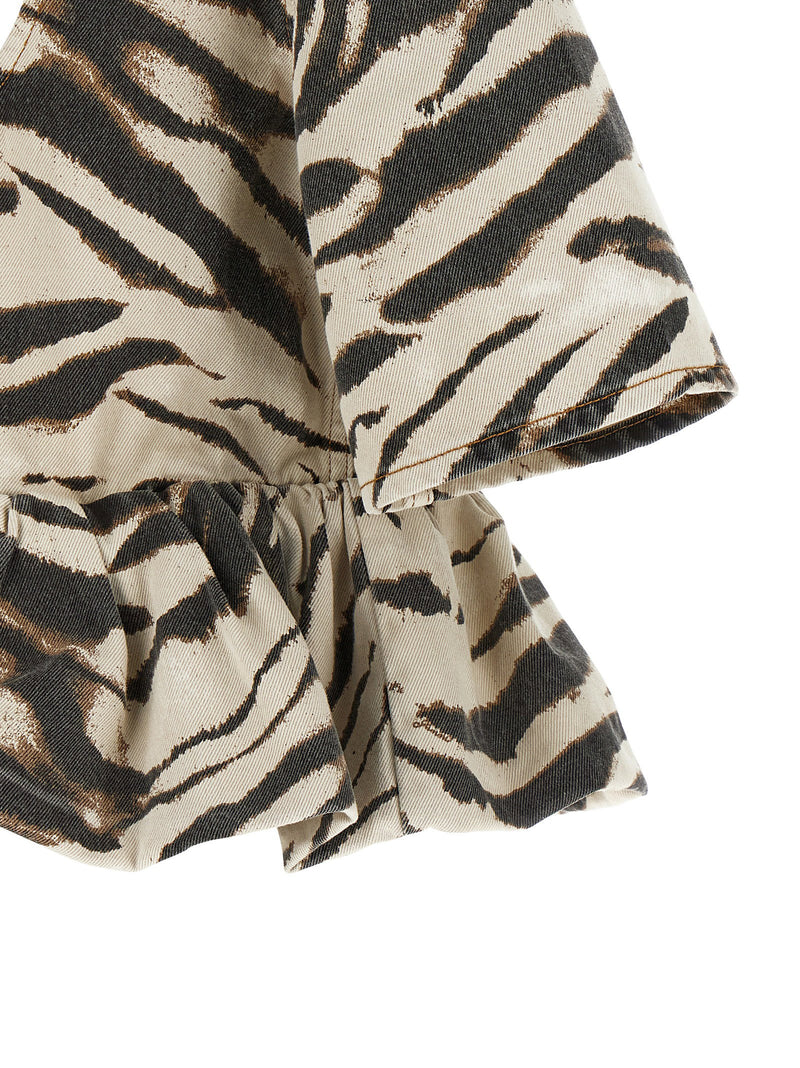 Ganni Ganni Zebra Denim Top