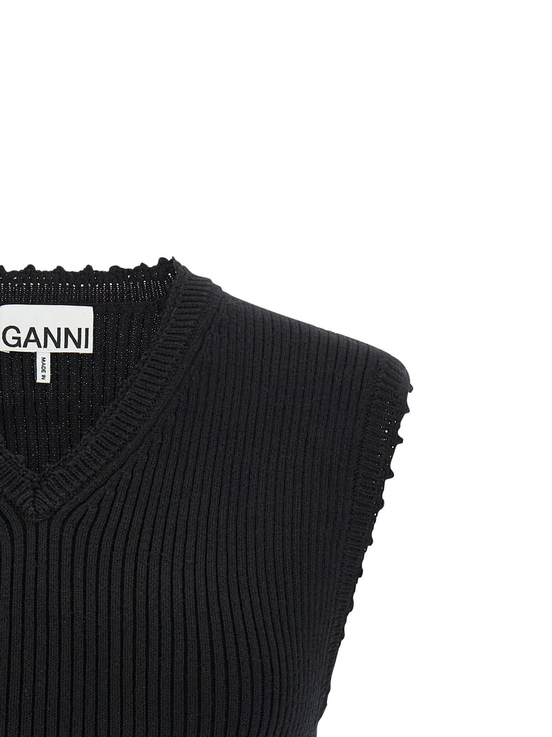 Ganni Ganni Cotton Crochet Vest