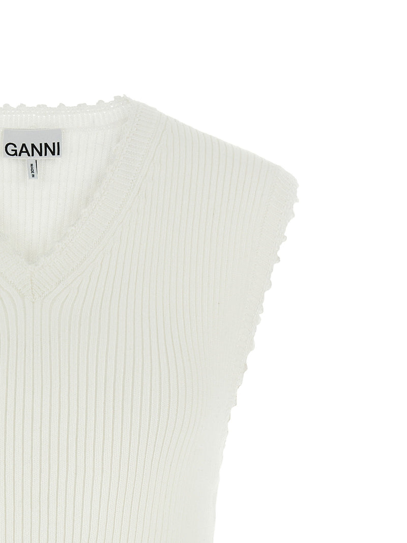 Ganni Ganni Cotton Crochet Vest