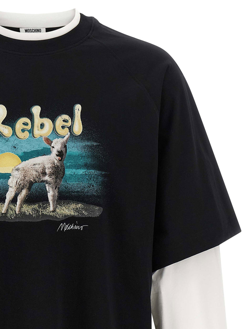 Moschino Moschino Double Layer Rebel T-shirt