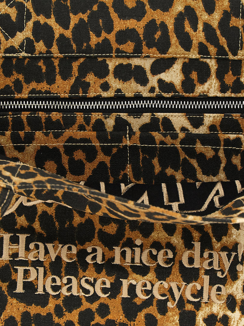 Ganni Ganni Leopard Large Shopping Bag