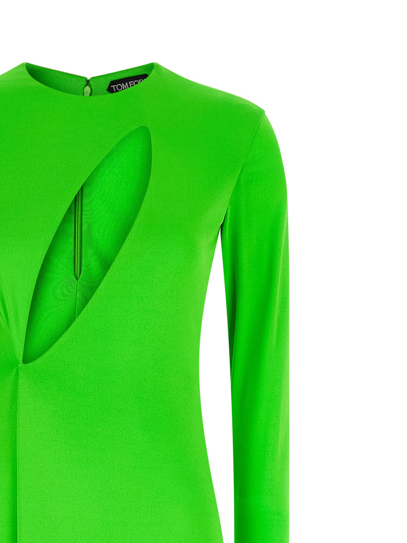 Tom Ford Tom Ford Long Sleeve Slash Front Evening Dress