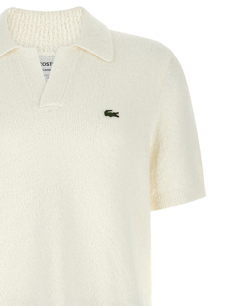 Lacoste Bouclé Knitted Polo Shirt | Urbalenti™ NYC