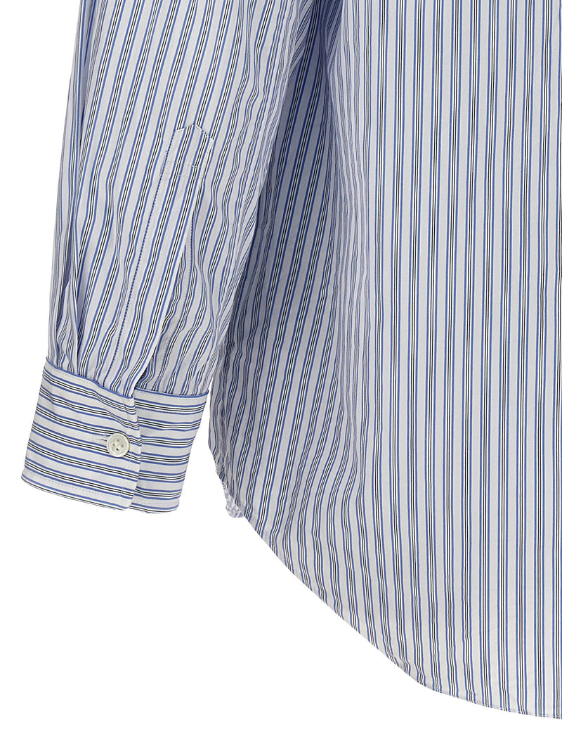Comme Des Garçons Play Comme Des Garçons Play Logo Patch Striped Shirt