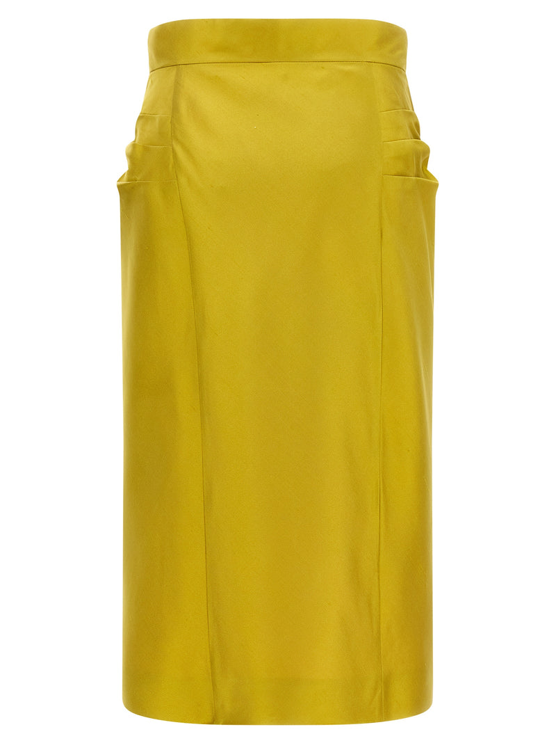 Valentino Garavani Shantung Silk Skirt | Urbalenti™ NYC