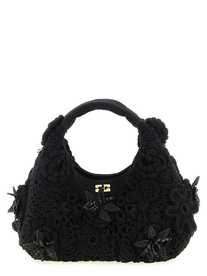 Ganni Ganni Mini Hobo Crochet Handbag