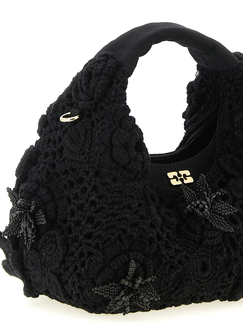 Ganni Ganni Mini Hobo Crochet Handbag