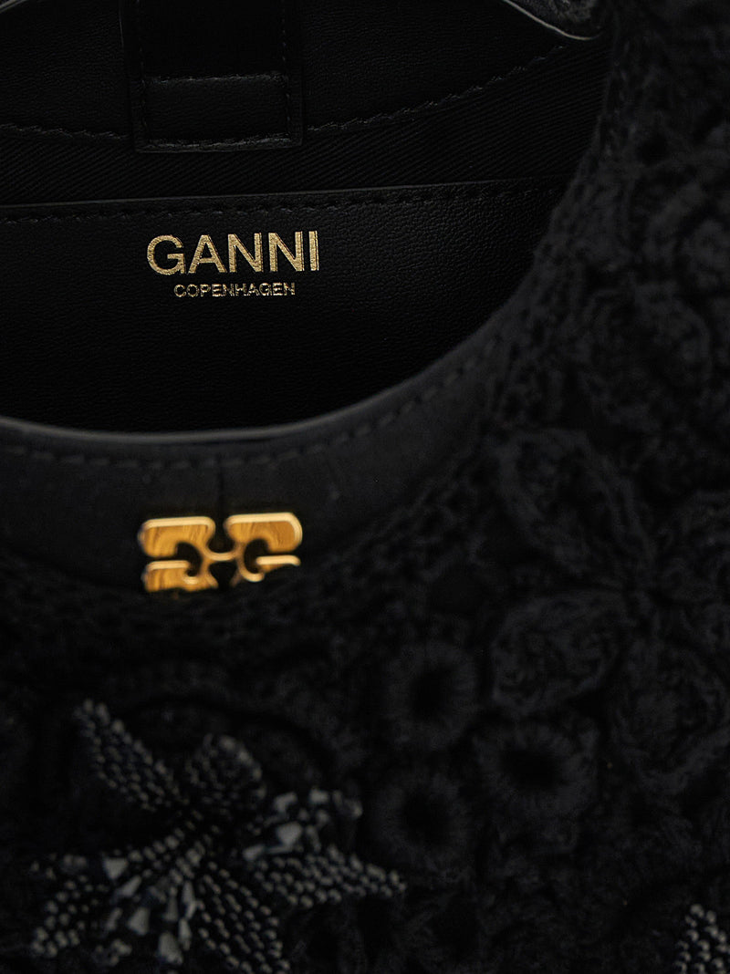 Ganni Ganni Mini Hobo Crochet Handbag