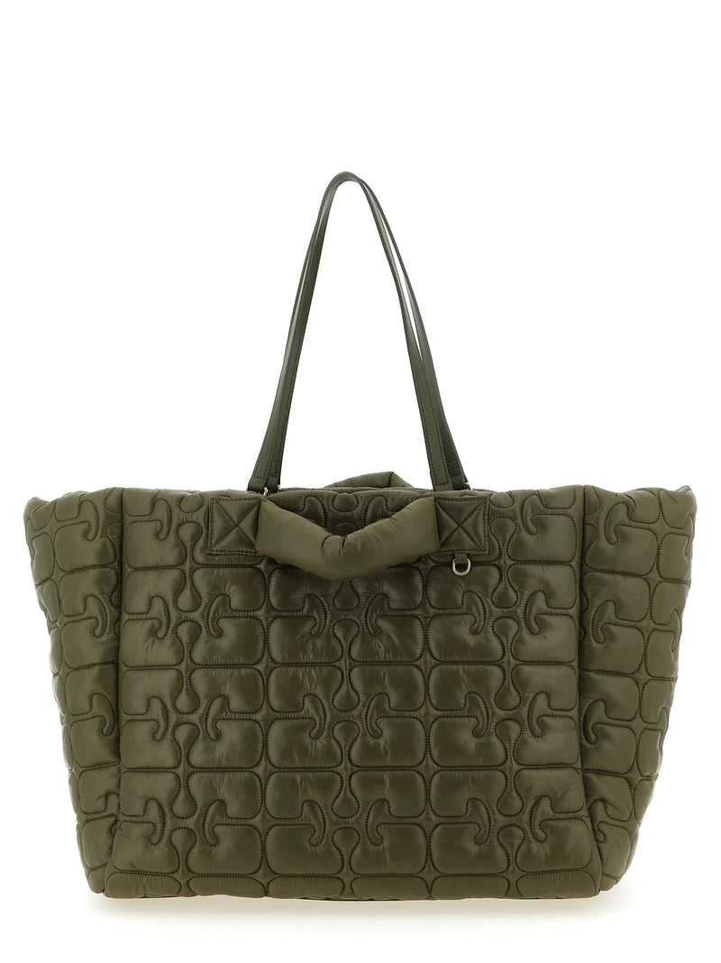 Ganni Ganni Quilted Re-tech Xxl Tote Shopping Bag