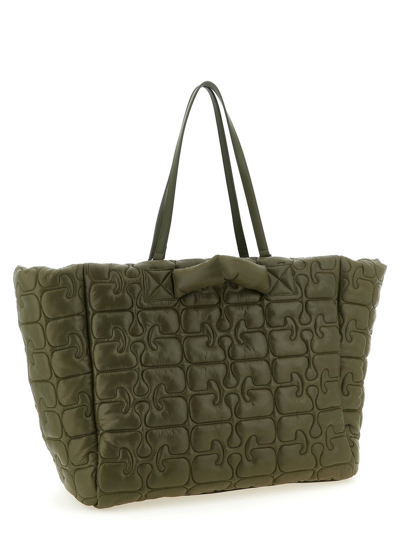 Ganni Ganni Quilted Re-tech Xxl Tote Shopping Bag