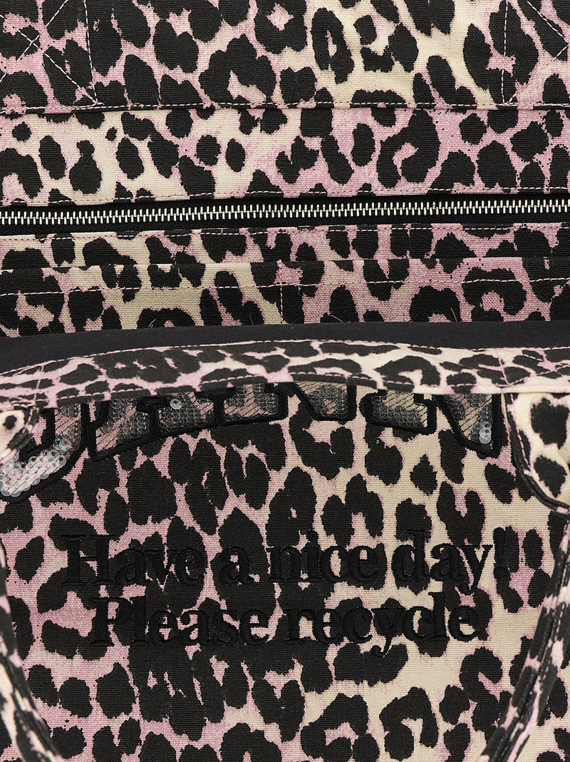 Ganni Ganni Leopard Sequin Xxl Tote Shopping Bag