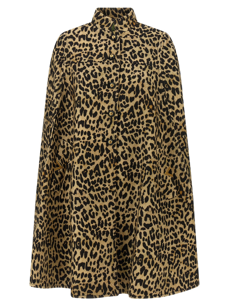 Valentino Garavani Valentino Garavani Cape In Animalier Cloth