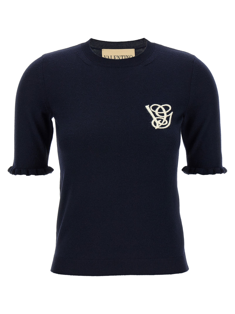 Valentino Garavani Vg Embroidery Top - Wool - Style C66H9HFBBE | Urbalen... | Urbalenti™ NYC