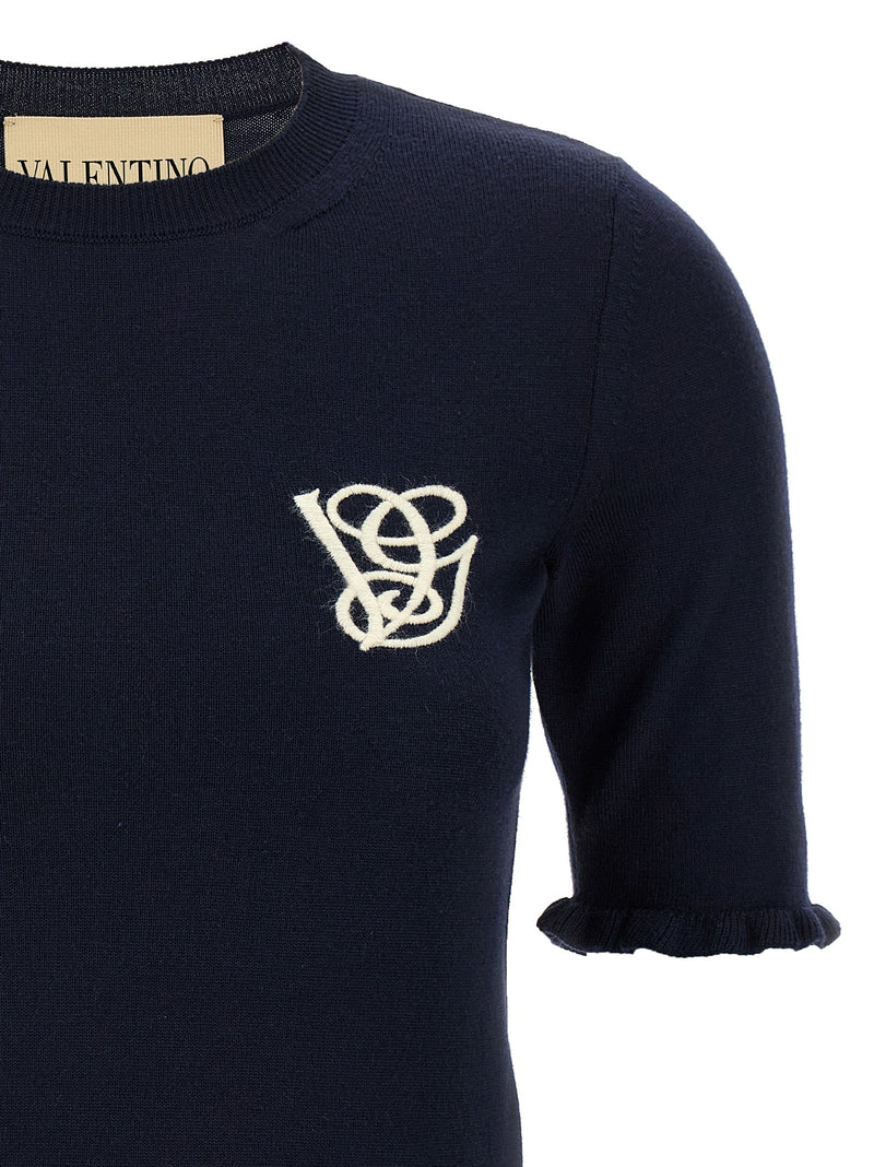 Valentino Garavani Vg Embroidery Top - Wool - Style C66H9HFBBE | Urbalen... | Urbalenti™ NYC