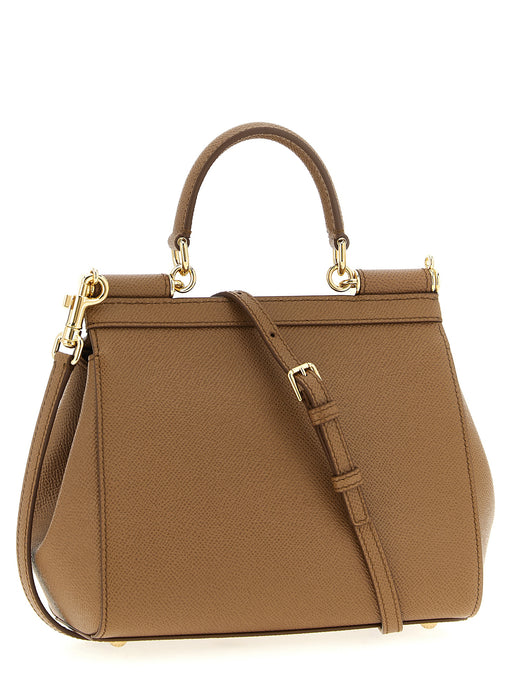 Side view of the Dolce & Gabbana Sicily Medium Handbag features a sleek silhouette and an adjustable shoulder strap, embodying sophistication for modern women. Elevate your collection with this exquisite Dolce & Gabbana Handbag. LDin, Spring - Summer 2026, Women, Women > Bags, Women > Bags > Handbag, Yes Eu.