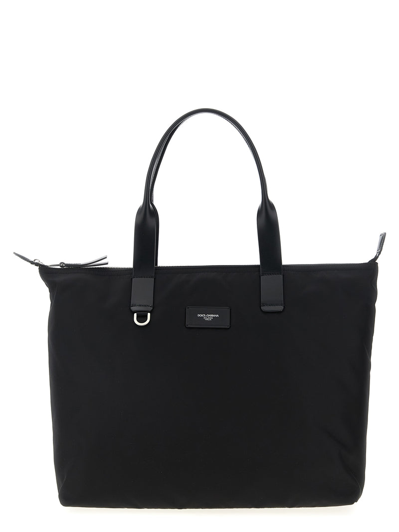 Dolce & Gabbana Dolce & Gabbana Media Logo Patch Shopping Bag