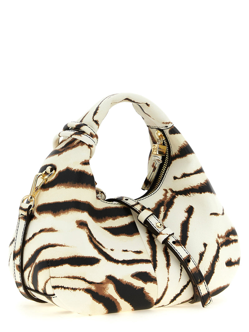 Ganni Ganni Mini Hobo Zebra Handbag