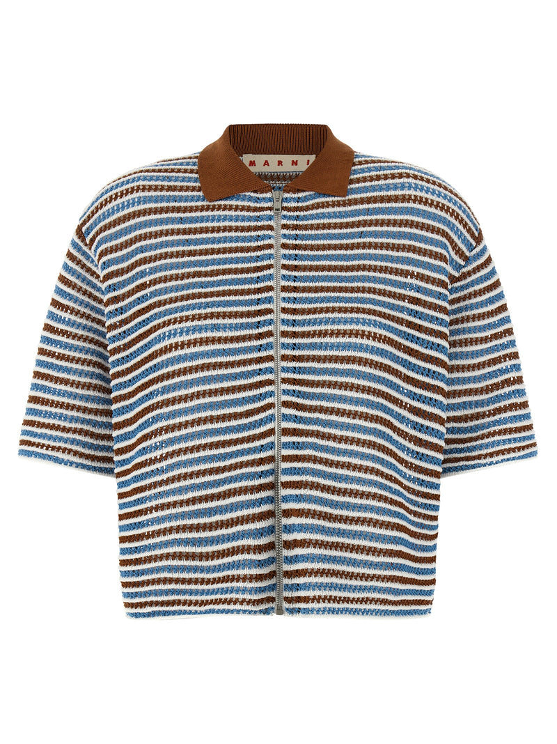 Marni Striped Crochet Cardigan | Urbalenti™ NYC