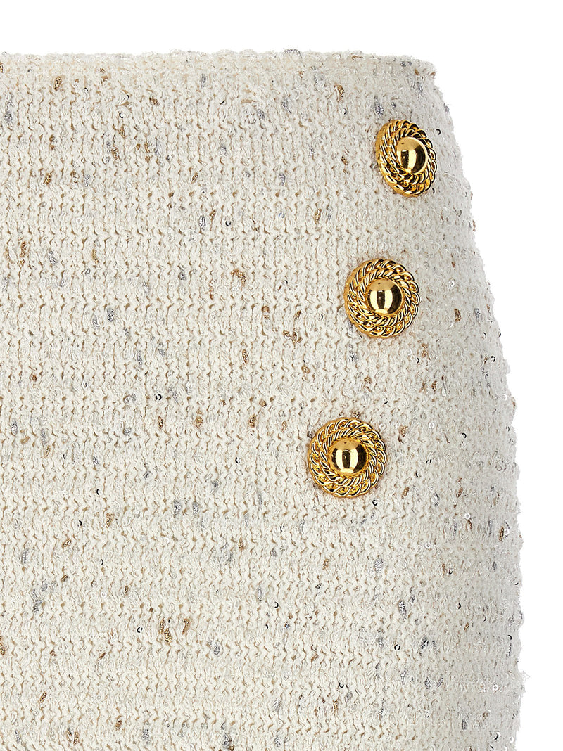 Balmain Balmain Fringed Tweed Skirt