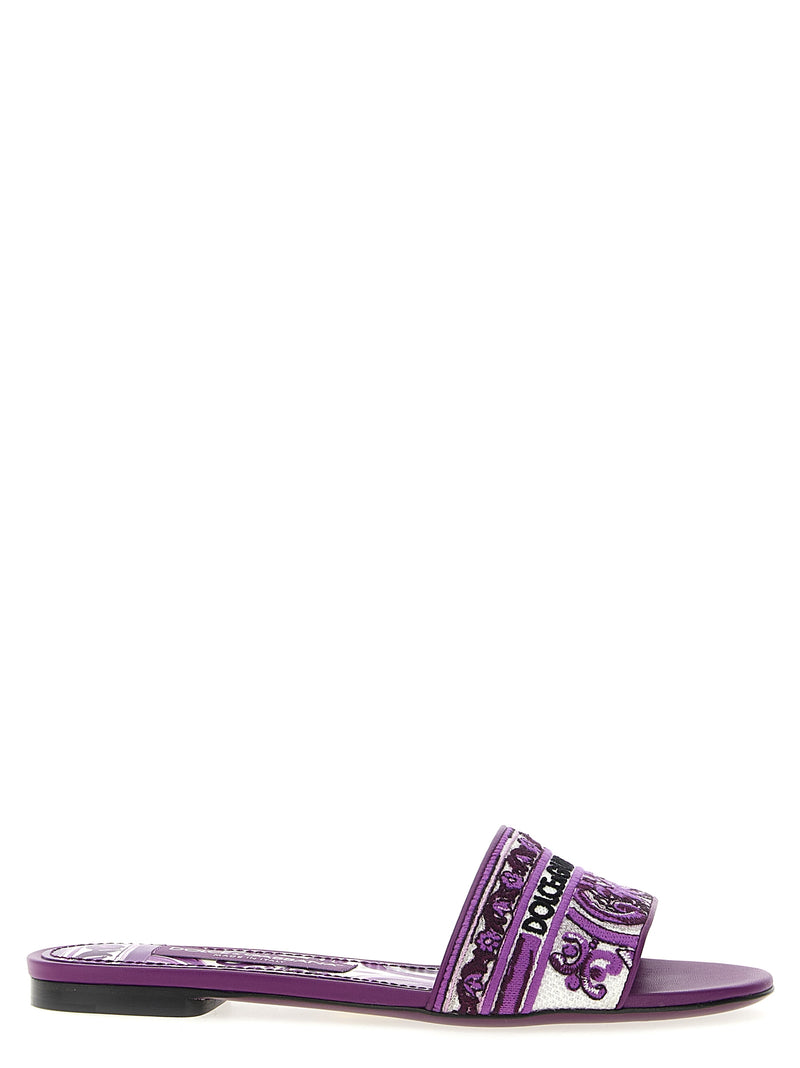 Dolce & Gabbana Dolce & Gabbana Maiolica Embroidery Slides