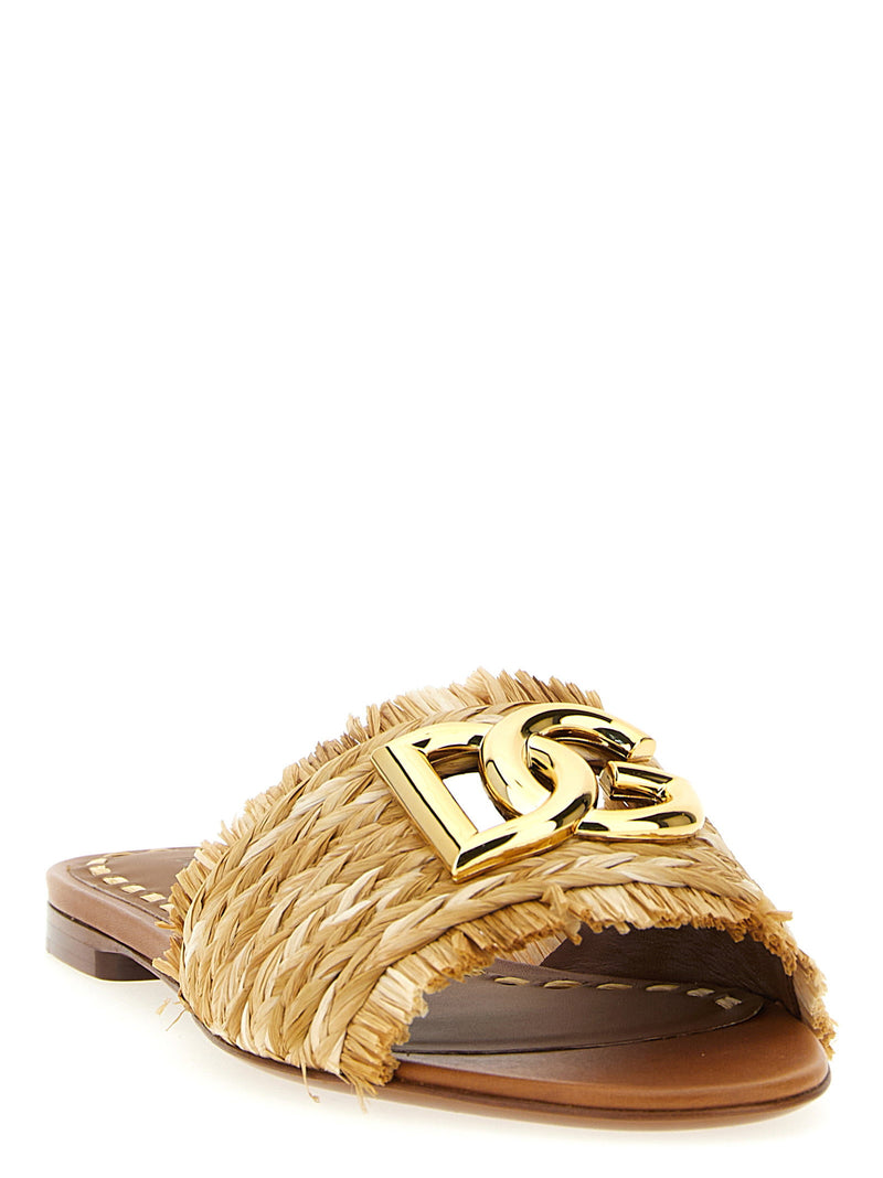 Dolce & Gabbana Dolce & Gabbana Raffia Braid Slides