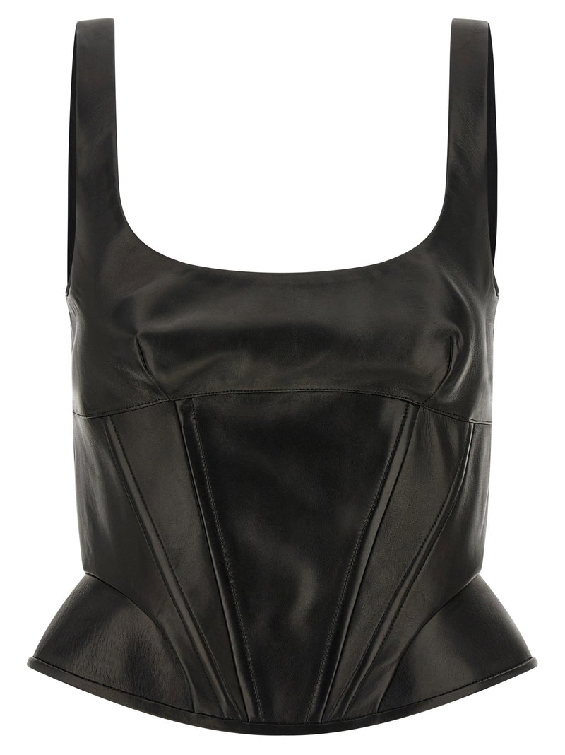 Ermanno Scervino Ermanno Scervino Peplos Leather Top