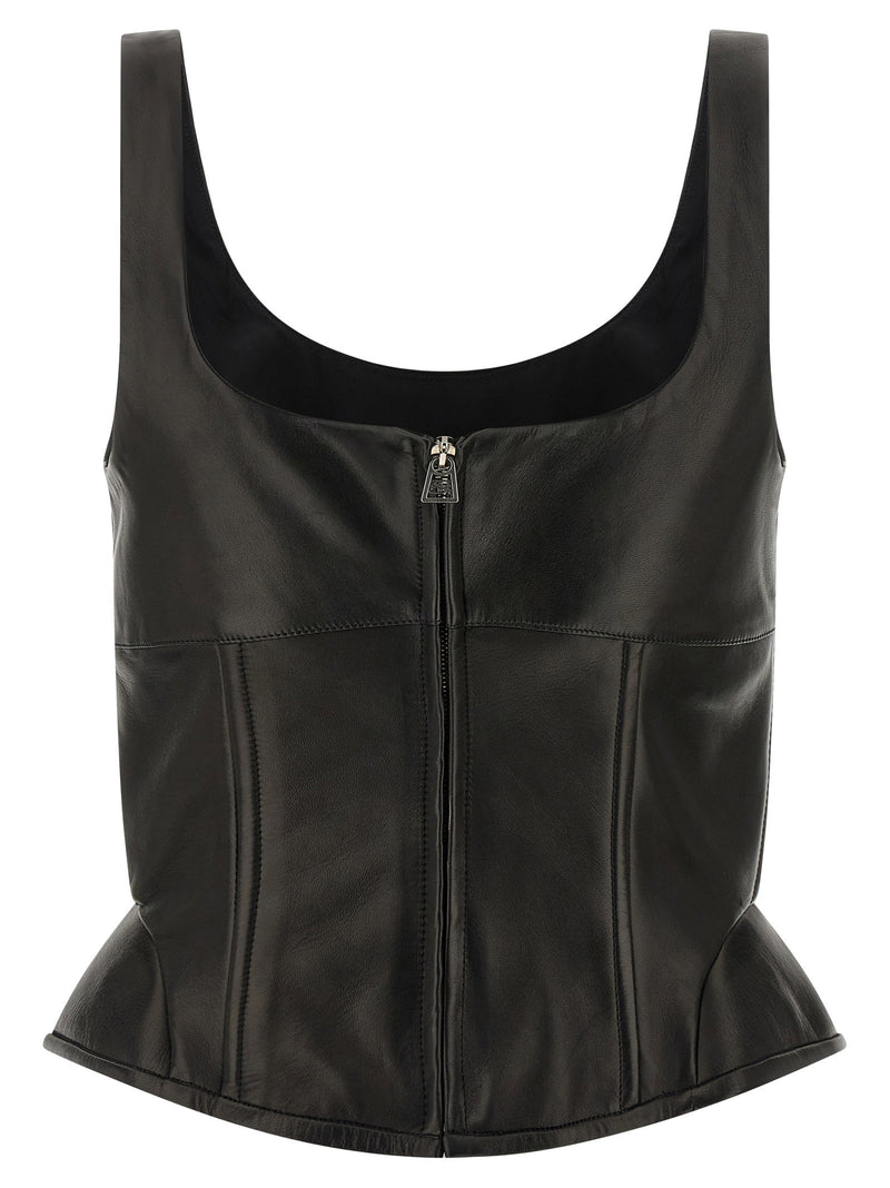 Ermanno Scervino Ermanno Scervino Peplos Leather Top