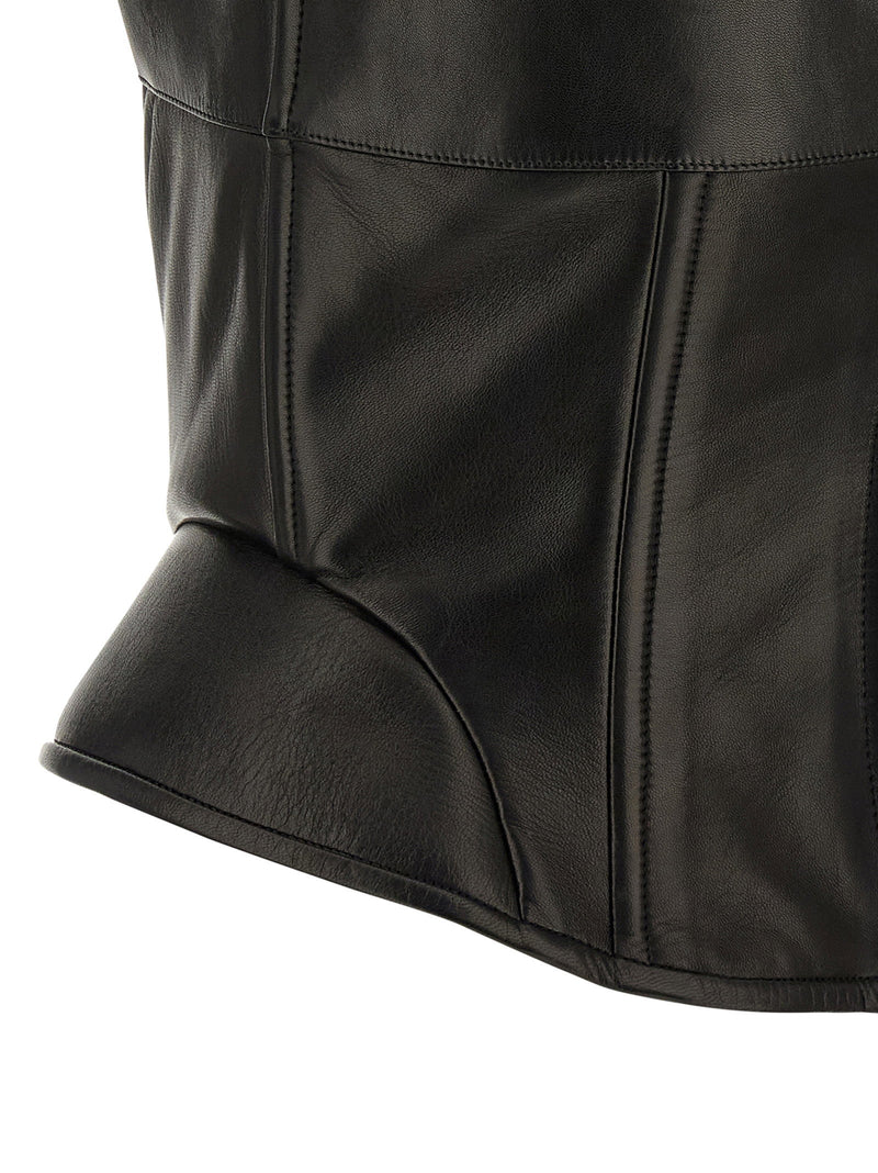 Ermanno Scervino Ermanno Scervino Peplos Leather Top