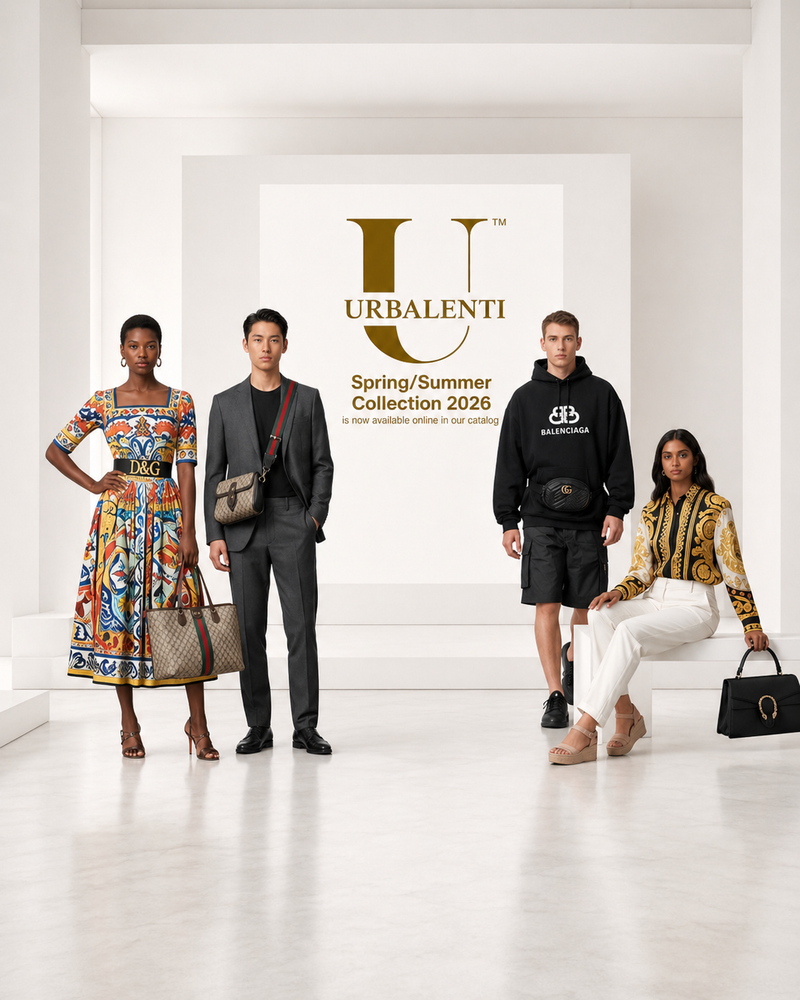Luxury designer fashion collection by URBALENTI™ featuring women's and men's clothing, handbags and accessories curated from Milan, Italy.