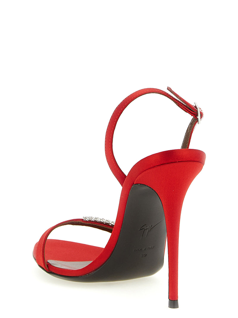 Giuseppe Zanotti Lena Crystal Sandals - Leather - Style E600039001 | Urb... | Urbalenti™ NYC