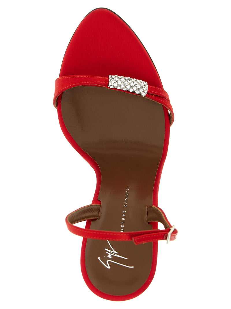 Giuseppe Zanotti Lena Crystal Sandals - Leather - Style E600039001 | Urb... | Urbalenti™ NYC