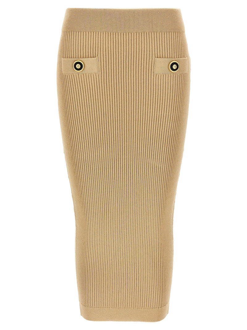 Balmain Balmain Ribbed Midi Skirt