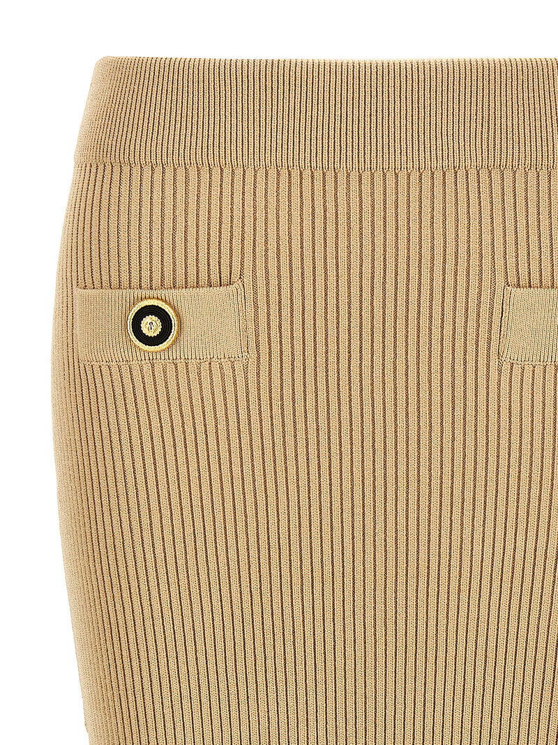 Balmain Balmain Ribbed Midi Skirt
