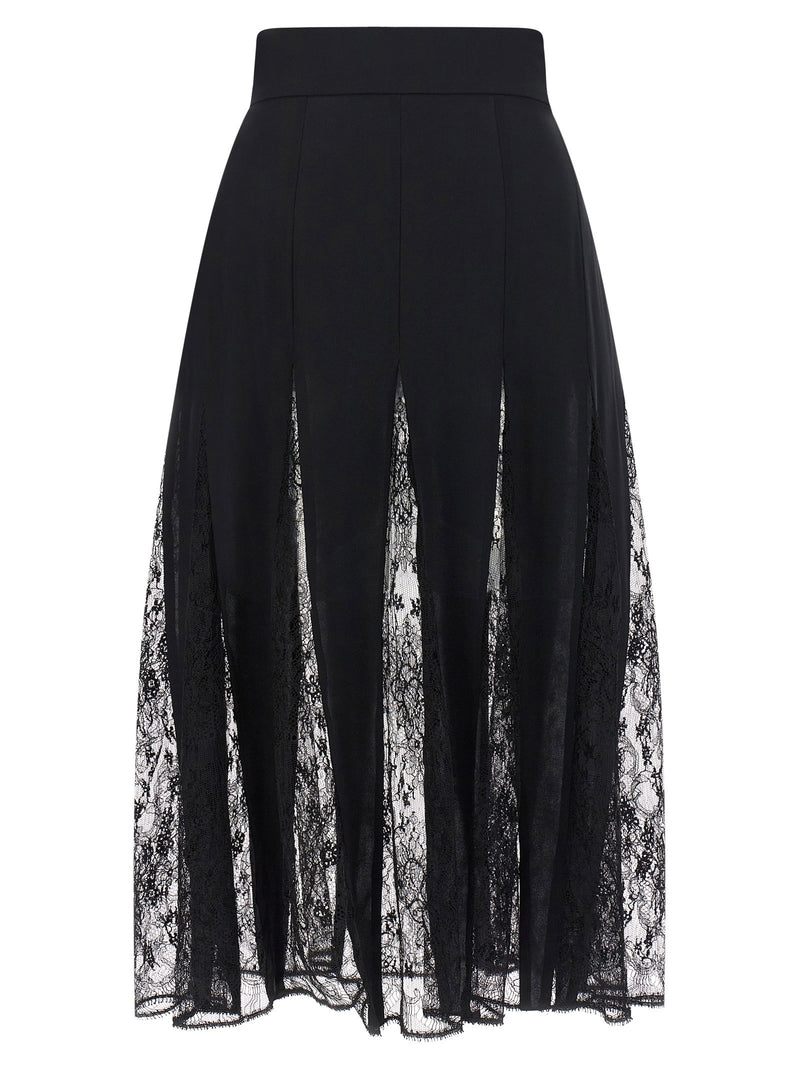 Dolce & Gabbana Dolce & Gabbana Charmeuse Skirt With Lace