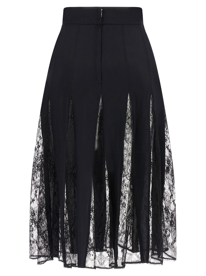 Dolce & Gabbana Dolce & Gabbana Charmeuse Skirt With Lace